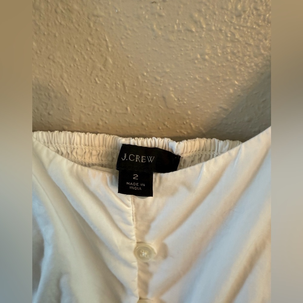 J. Crew Cotton Poplin Button Down Sleeveless White Midi Dress Size 2 Wedding - Picture 7 of 8